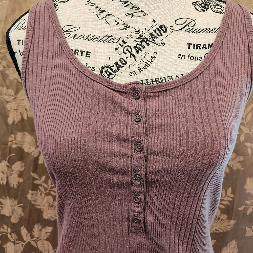 A New Day Rose Pink Ribbed Tank Top, Size Large, Gently Used - Picture 2 of 5